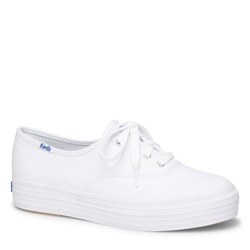 Zapatilla Mujer de Lona Blanca con Plataforma