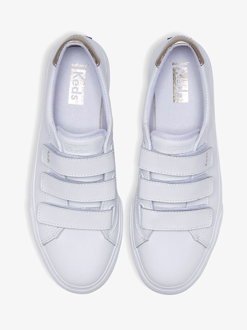 Zapatilla Jump Kick V Cuero Blanca Velcro