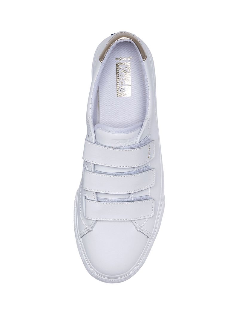 Zapatilla Jump Kick V Cuero Blanca Velcro