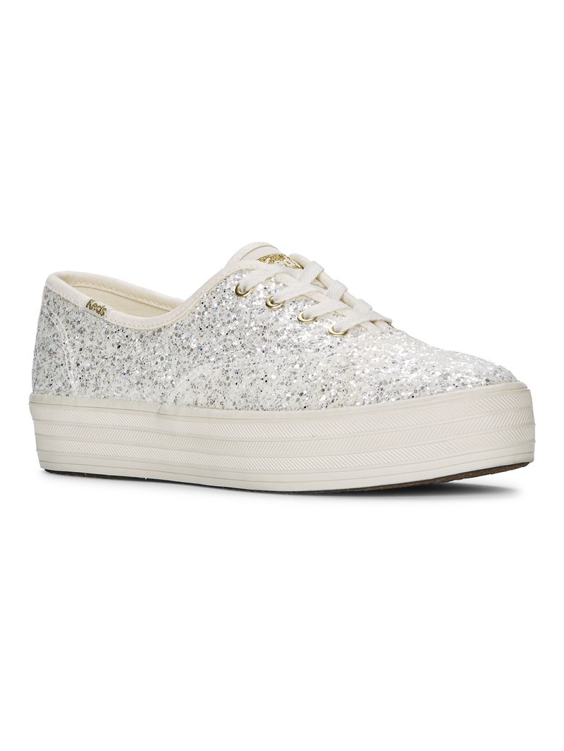 Zapatilla Casual Triple CVO Glitter Blanca