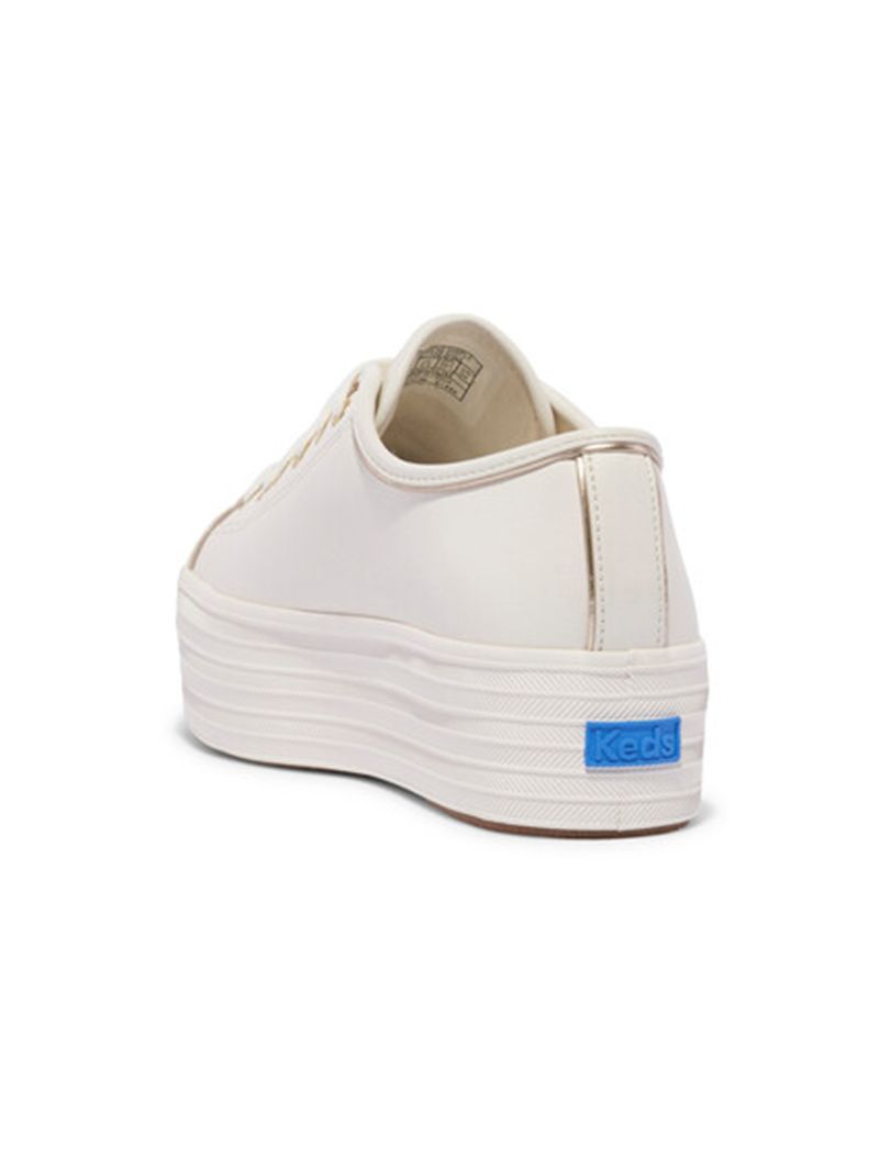 Zapatilla Triple Up Leather Piping Blanco