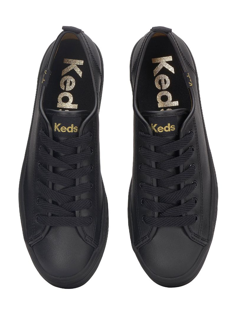 Zapatilla triple up Cuero Negra