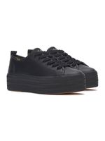 Zapatilla triple up Cuero Negra