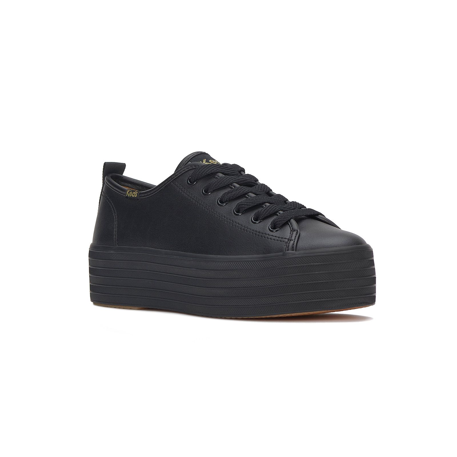 Zapatilla triple up Cuero Negra